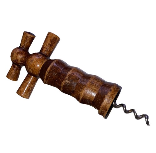 Old vintage wooden - wooden, corkscrew