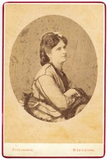 Torino Donna pensierosa Foto cabinet originale Le Lieure 1880c