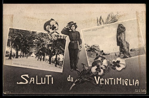 Cartolina ventimiglia una - ventimiglia,,