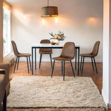 Tavoli Da Soggiorno in Finto Marmo Bianco, Stile Puré Ed Elegante per 4-6 Person