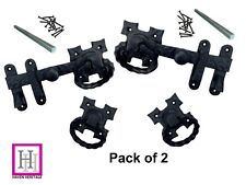 SERRATURA CANCELLO AD ANELLO QUADRATO GHISA PESANTE TORSIONE NERO TRADIZIONALE CONFEZIONE DA 2