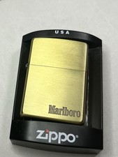 Accendino Zippo Marlboro Philip Morris Pubblicità Ottone Antico 2003 Non Acceso