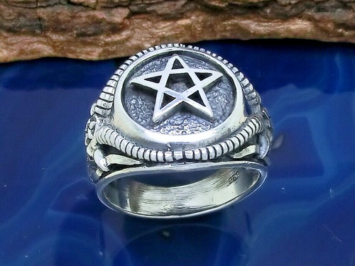Anello pentagramma 925 argento - anello,