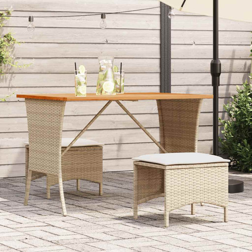 Garden table beige acacia wood - garden,