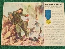 Cartolina Medaglia Oro Valore Militare Fanteria 1940