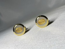 Autentici gemelli Gucci ad incastro G doubleG oro e argento opaco vintage