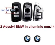 2 adesivi BMW  14. mm stemma logo 3D Auto Metallo Alluminio