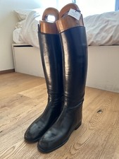 Bespoke John Lobb Black Calf Tall Hunt / Riding Boots UK 5.5 / US 5