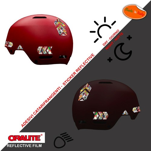 Adesivi casco riflettente bike