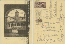 ASSISI -PERUGIA -SAN DAMIANO ILLUSTRATA BELLINI 1951 TARGHETTA CARTOLINA