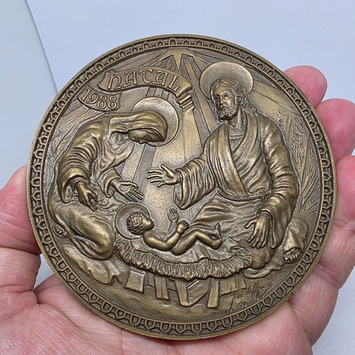 Medaglia bronzo natività - bronzo,