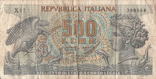 Italy 500 lire - lire, 20.10.1967