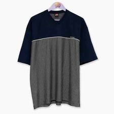 T shirt Diesel Vintage blu a righe anni 00 - Taglia L uomo