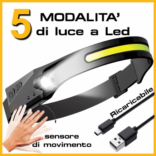 Lampade torcia frontale usb - lampade,
