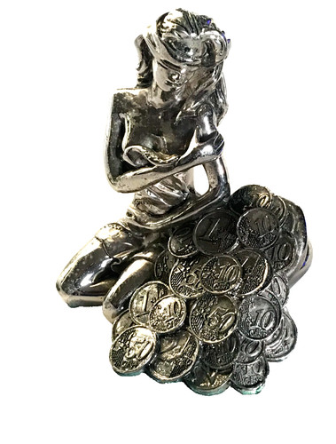 Scultura dea bendata placcata - scultura,