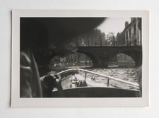 Depuis bateau, vue pont, rivière fleuve, doigt flou - Photo vintage snapshot