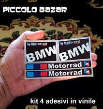 Kit 4 Adesivi BMW Vinile PVC Logo-Stemma-Scritta-M-Motorrad prima qualita'