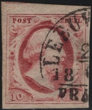 #OLA (04621D) Olanda 1852   10 cents  carminio  (N°2a) usato