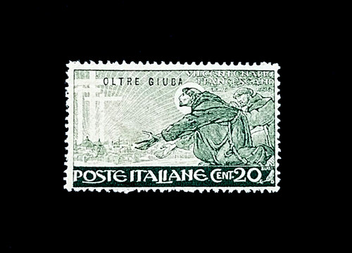 Francobollo italia oltre - oltre, giuba
