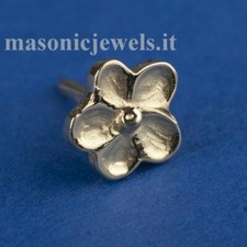 Spilla simbolo massonico fiore non ti scordar di me in oro 750/1000  