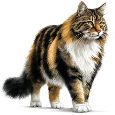 4 adesivi gatto delle foreste