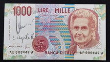1000 LIRE MONTESSORI AUTOGRAFO