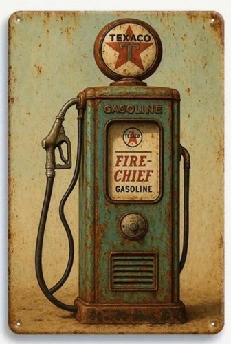 Insegna metallo texaco capo - insegna,