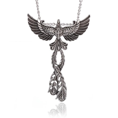 Collana fenice piuma - , uccellino