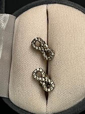 Coppia di Orecchini con brillantini orecchino in argento 925 - Numero 8 infinito