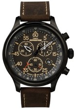 Timex Cronografo Expedition (42 Mm) Quadrante Marrone / Cinturino In Pelle