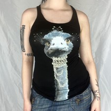 Canotta Y2k nera e blu funky