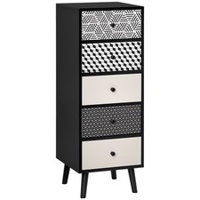 HOMCOM Cassettiera, 5 Cassetti