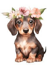 2 adesivi auto bassotto