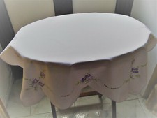 Tovaglietta ricamata a mano da The' aperitivo cotone bianco ricamo verde viola