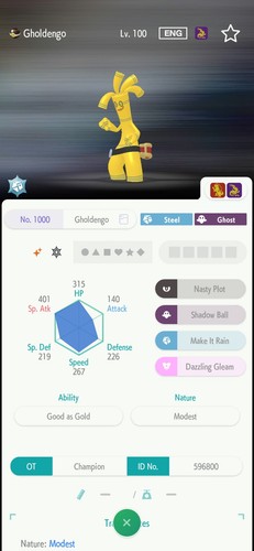 Gholdengo 6iv shiny pronto - shiny, per