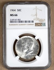 1964 KENNEDY MEZZO DOLLARO NGC MS66 147002