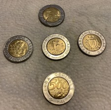 Rare… LOTTO di 5 MONETE 500 LIRE REPUBBLICA DI SAN MARINO 1980-1993