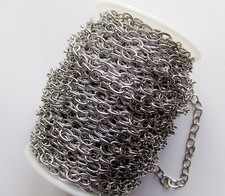 1mt di CATENA in acciaio inox 8x6x1,2mm  colore argento scuro bijoux