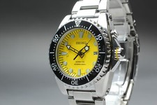 Giallo raro! [Ecc+5] Orologio Uomo SEIKO KINETIC 5M62-0BL0 dal GIAPPONE X835