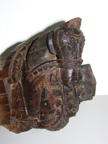 Antica scultura legno testata - scultura,