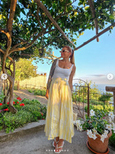 Gonna stampata gialla bianca - e,