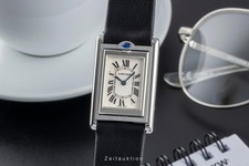 Cartier Tank Basculante acciaio inox unisex vetro zaffiro ref. W1011258 Classico B&P