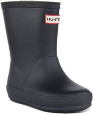 HUNTER Bambini Originale First Classic Welly Pioggia Unisex Stivali IN Blu UK 1