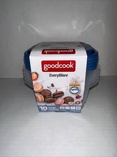 Goodcook 5 Contenitore Quadrato Grande con Coperchio Azzurro 5,2 Tazze