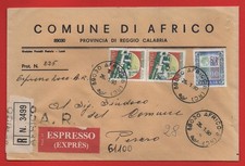 BUSTA STORIA POSTALE LOCALE COMUNE DI AFRICO N°7 PROV. DI REGGIO CALABRIA