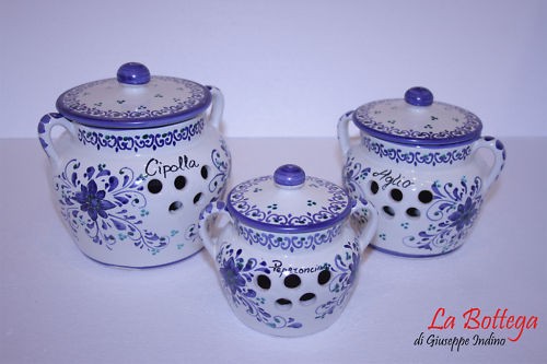 Tris barattoli ceramica - barattoli,