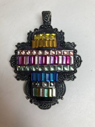 Croce vintage peltro con - in,