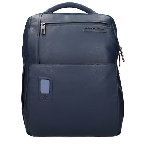 Piquadro blue leather backpack - blue,