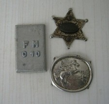 VECCHIE PLACCHE IN LATTA  PIASTRE VINTAGE STELLA COWBOY PIASTRA PIOMBO 