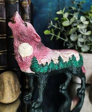 Big Tree Forest nativo tribale ululante lupo totem spirito figurina collezione 6 "L